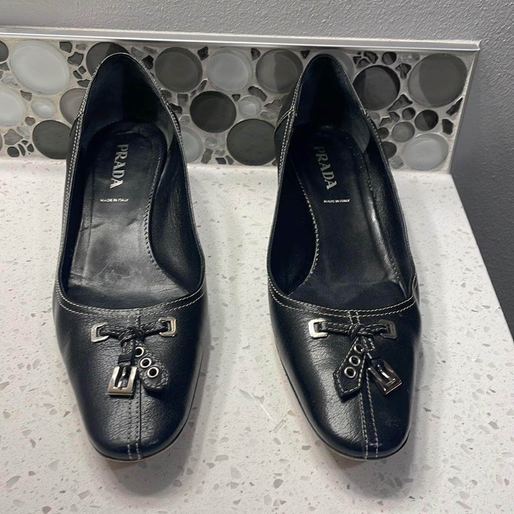 PRADA leather kitten heel woman’s shoes